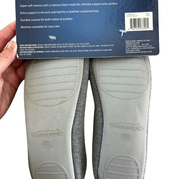 Therapedic Easy-Care Memory Foam Ballerina Slippers - Picture 2 of 2
